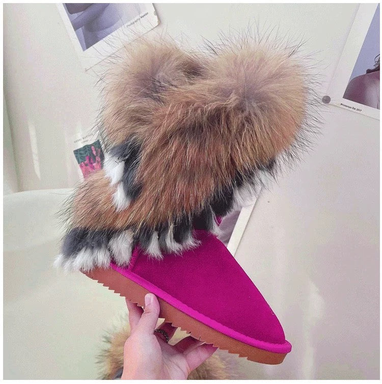 Luxury Fluffy Boots – 2.5 cm Sole (women AU9–11.5, Made to Order)