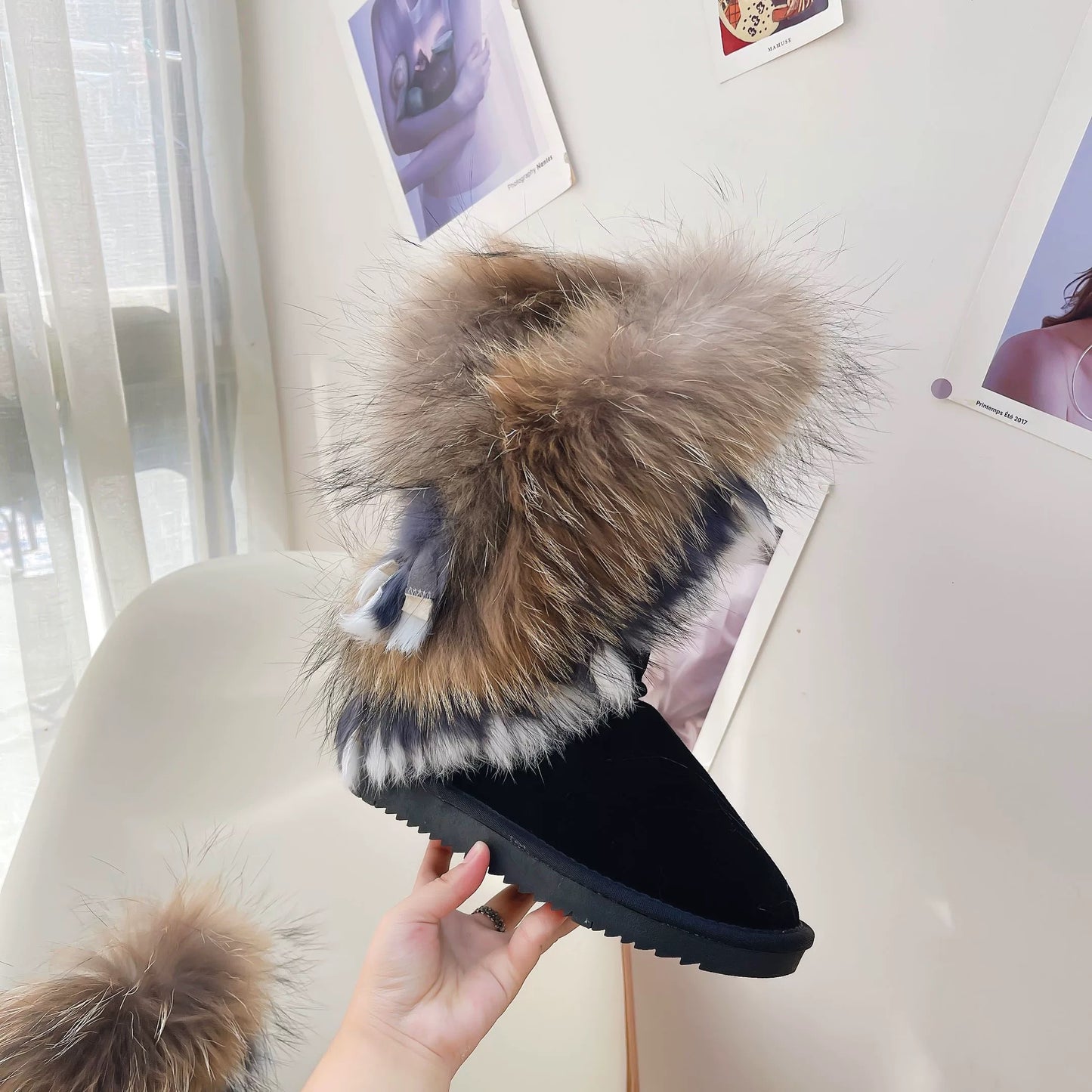 Luxury Fluffy Boots – 2.5 cm Sole (women AU9–11.5, Made to Order)