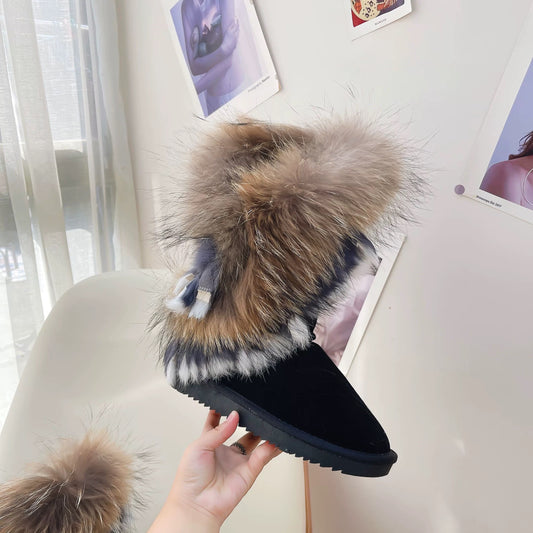Luxury Fluffy Boots – 2.5 cm Sole (women AU9–11.5, Made to Order)
